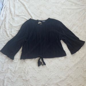 Open back black blouse